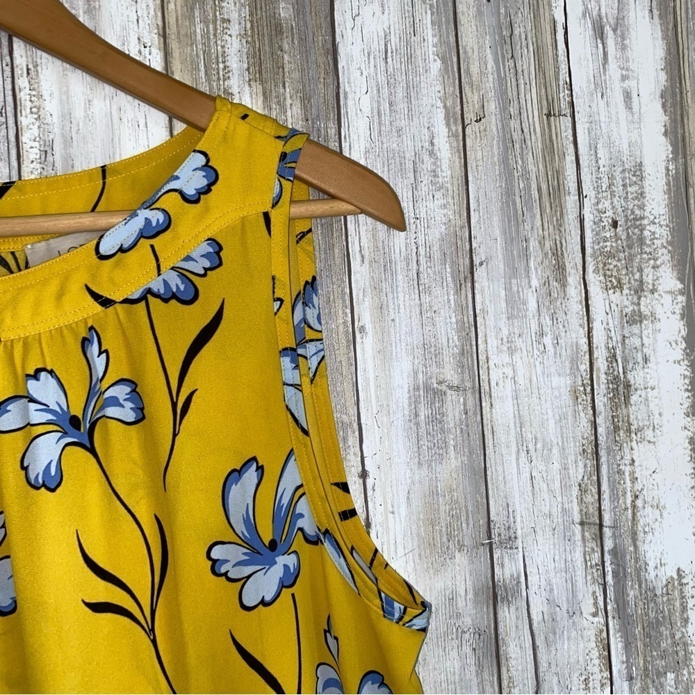 Loft Yellow Floral Sleeveless Blouse - Picture 4 of 5